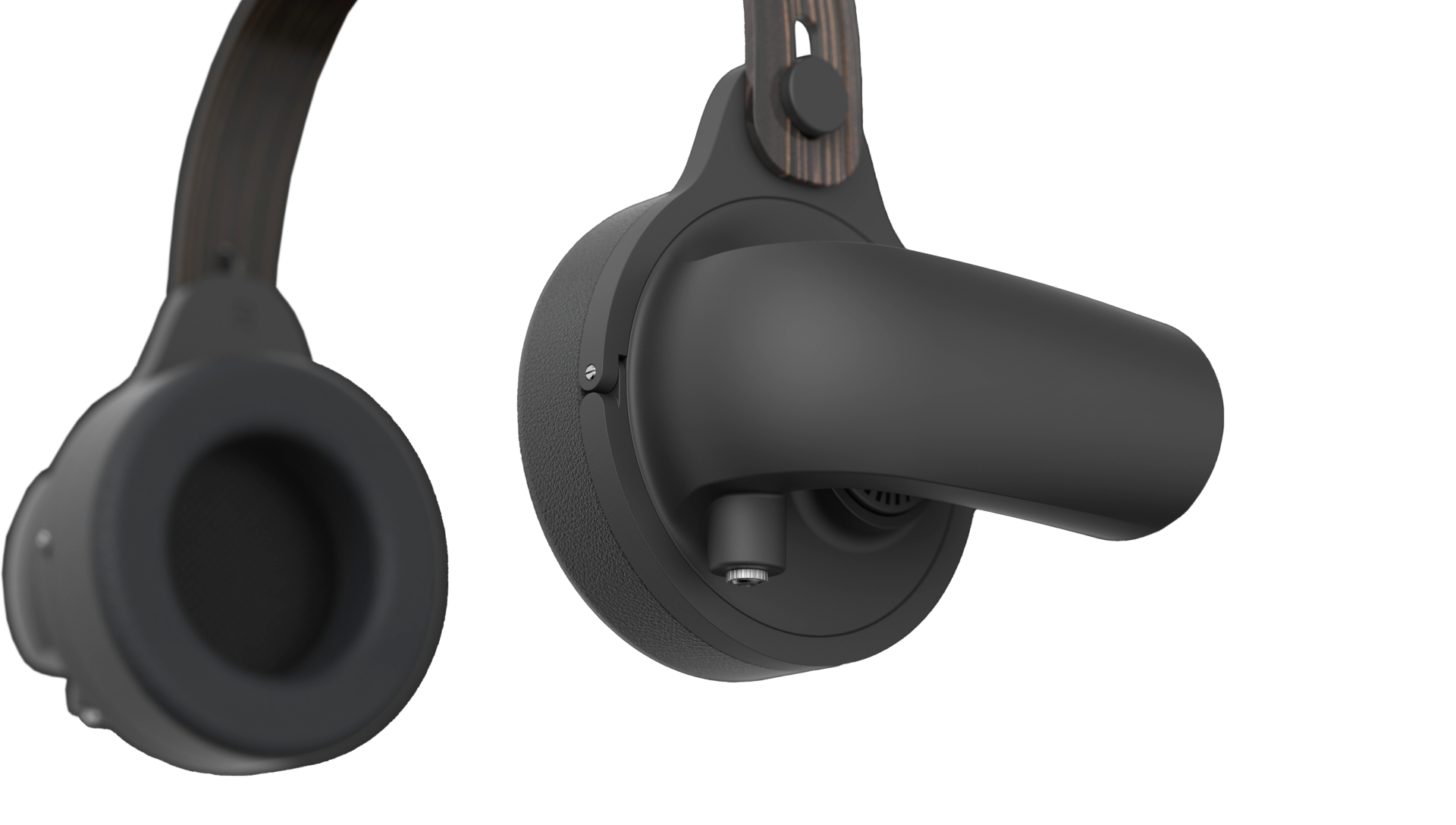 Close-up of TSL ear cup and copper headband